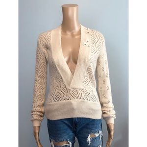 🆕 Rebecca Taylor cream mohair v neck sweater